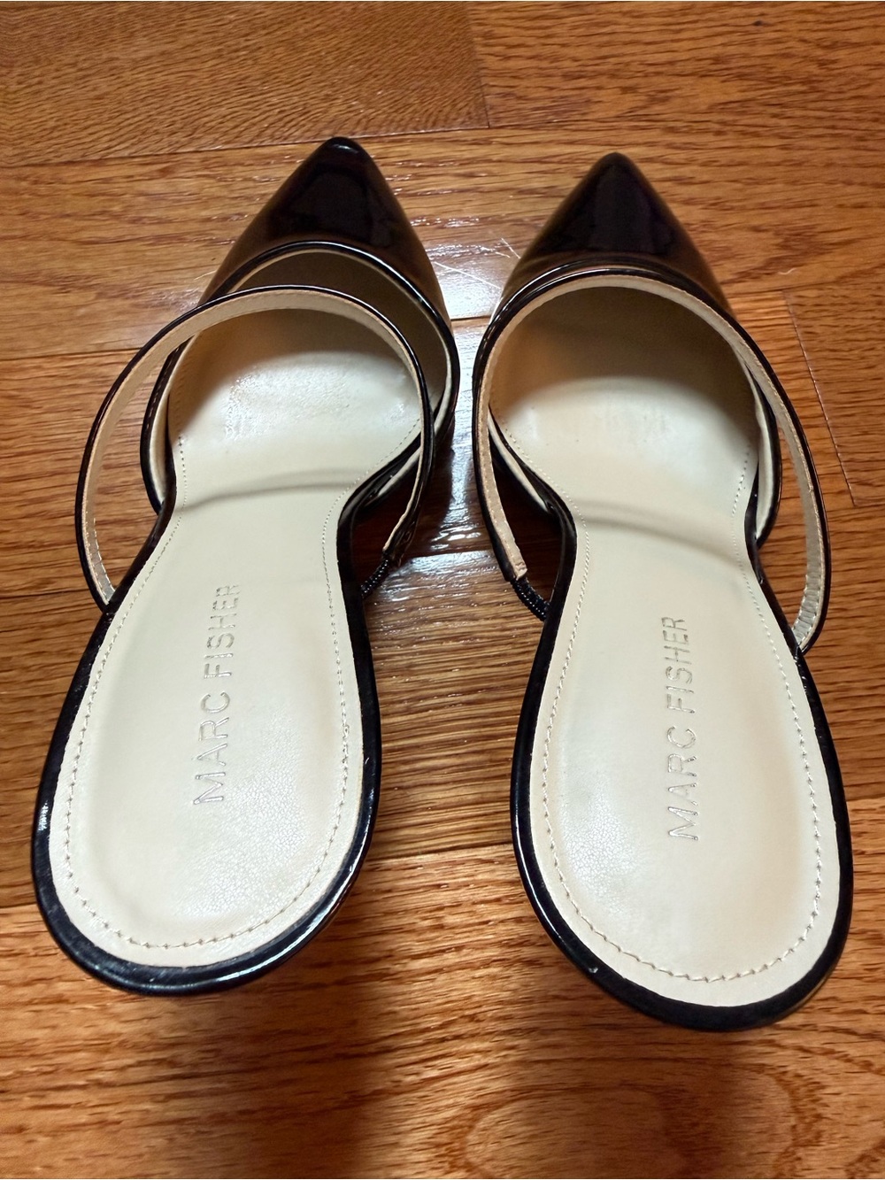 Marc Fisher Black Patent Pointed Toe Heels Size 8.5 - Picture 6 of 9
